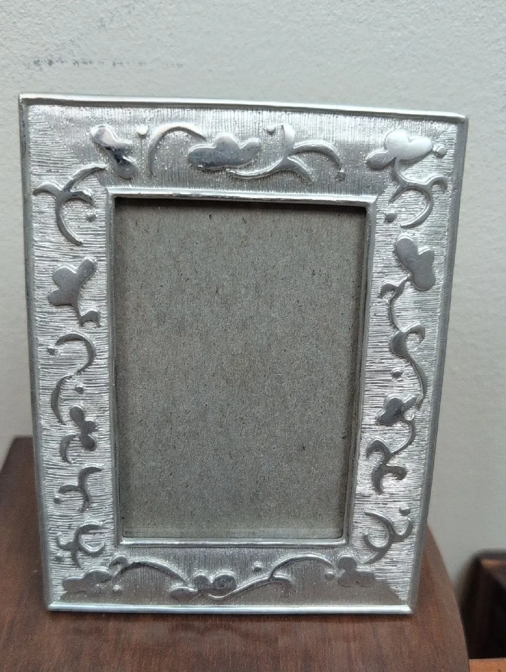 Vintage Burnes of Boston Silver Decorative Photo Frame - Elegant Floral Design